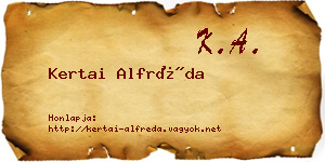 Kertai Alfréda névjegykártya